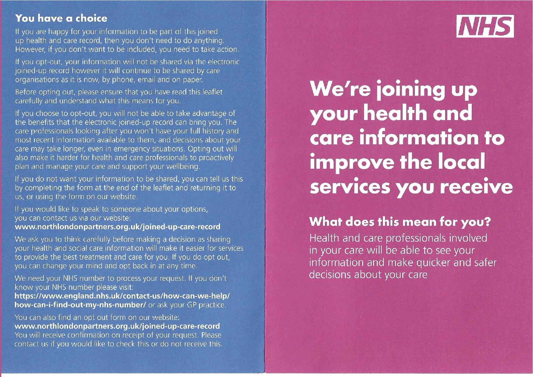 Joining up Health and Social Care Information 01 Joining up Health and Social Care Information 01